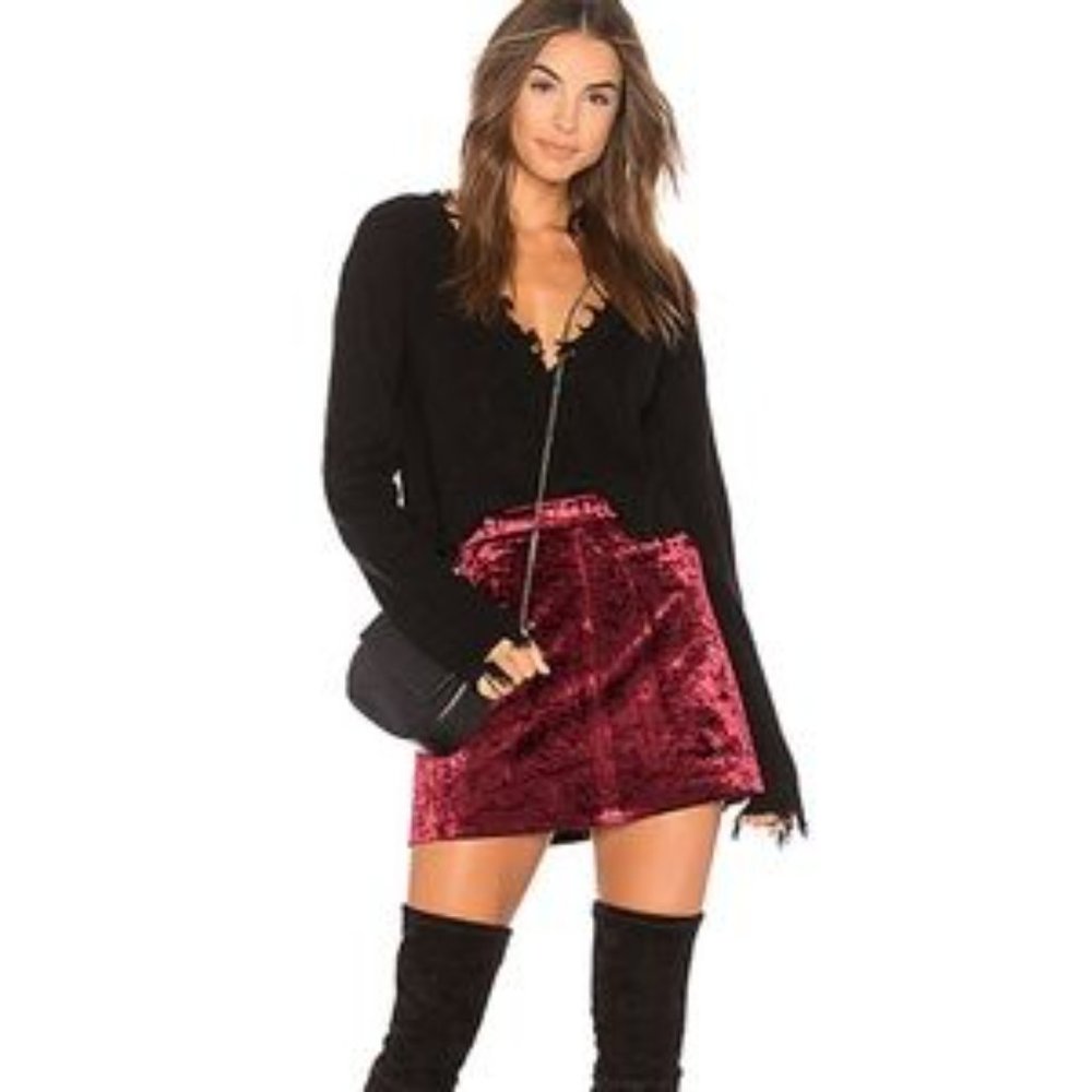 BLANKNYC Red Velvet Mini Skirt Size 29